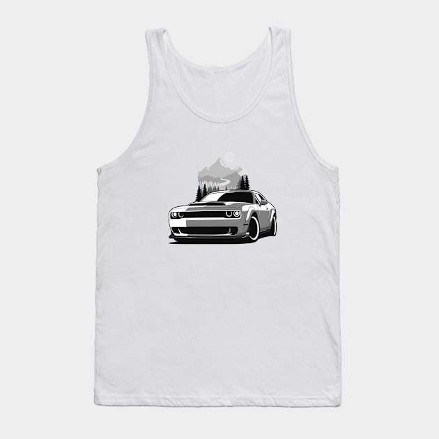 Gray Demon Mountains Tank Top by KaroCars